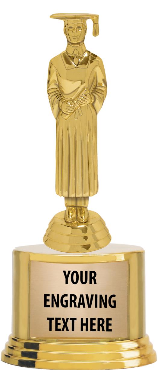 7" TROPHY ON ROUND GOLD BASE