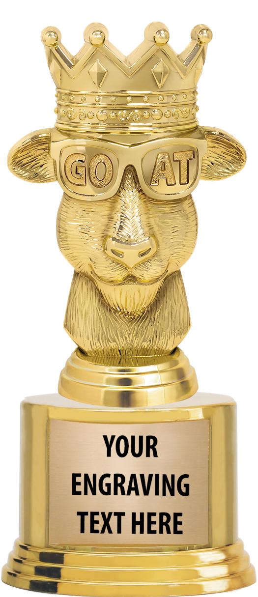 7" TROPHY ON ROUND GOLD BASE