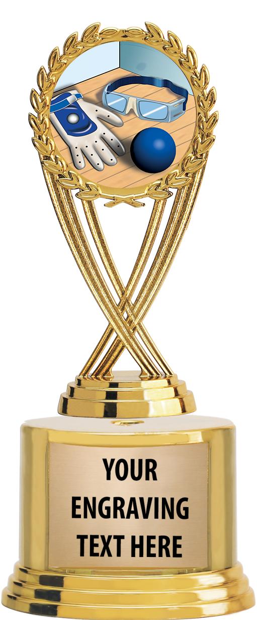 7" TROPHY ON ROUND GOLD BASE