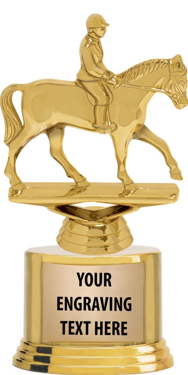 7" TROPHY ON ROUND GOLD BASE