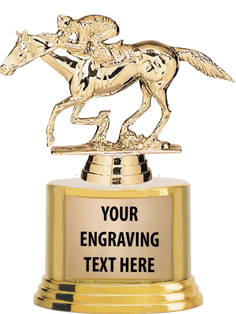 7" TROPHY ON ROUND GOLD BASE