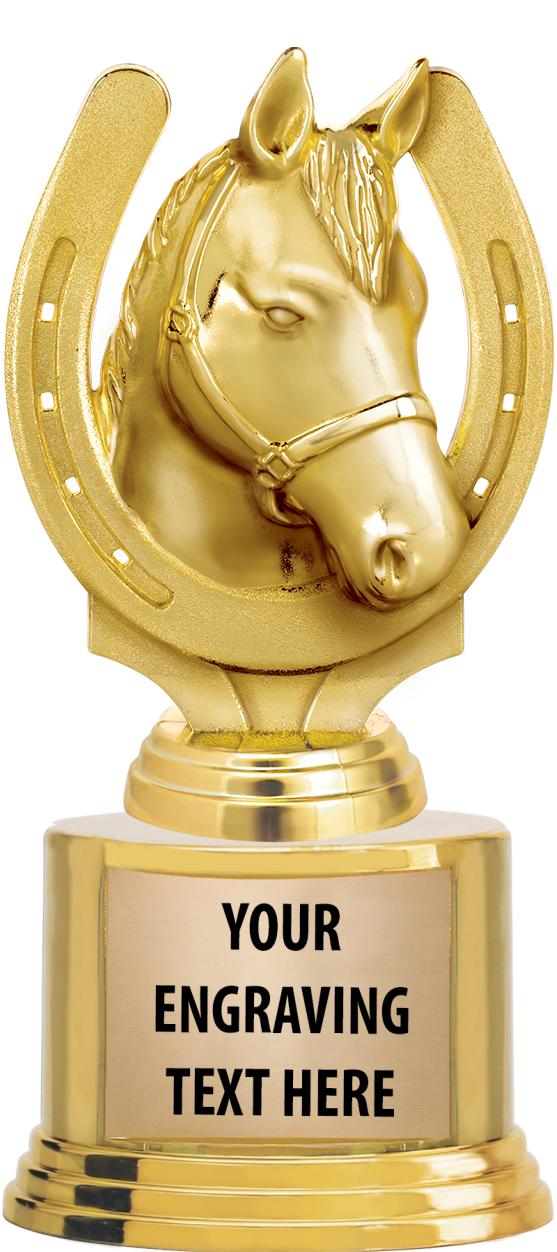 7" TROPHY ON ROUND GOLD BASE