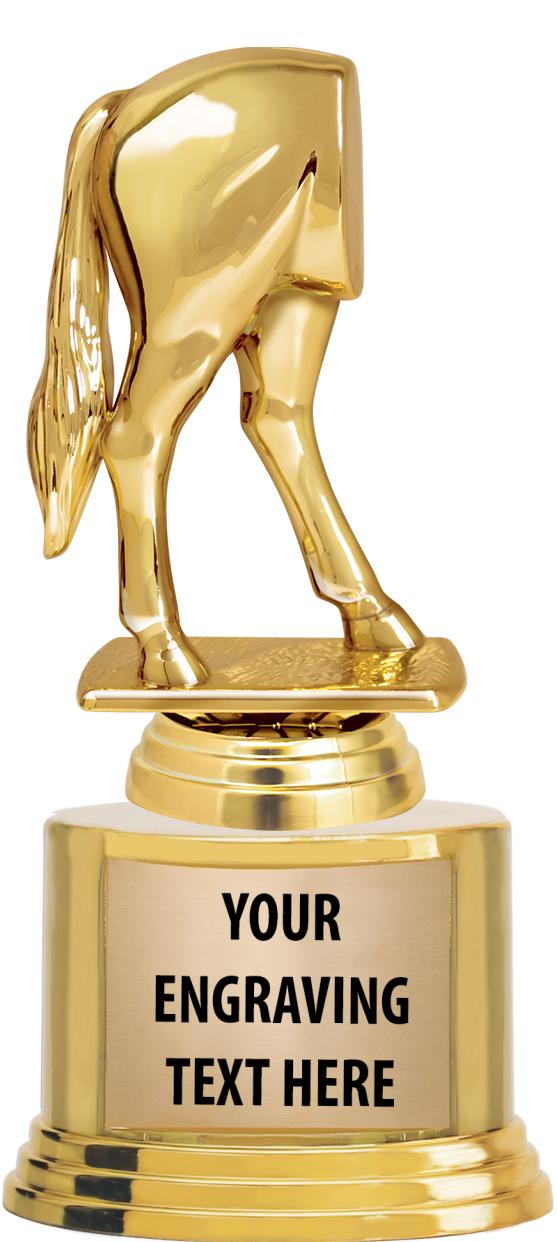 7" TROPHY ON ROUND GOLD BASE