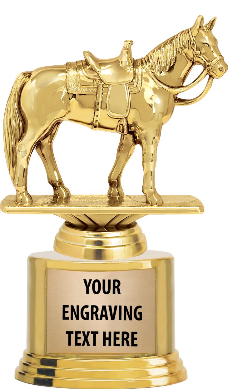 7" TROPHY ON ROUND GOLD BASE