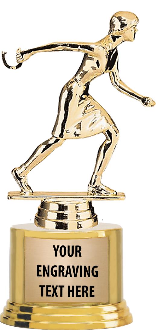 7" TROPHY ON ROUND GOLD BASE