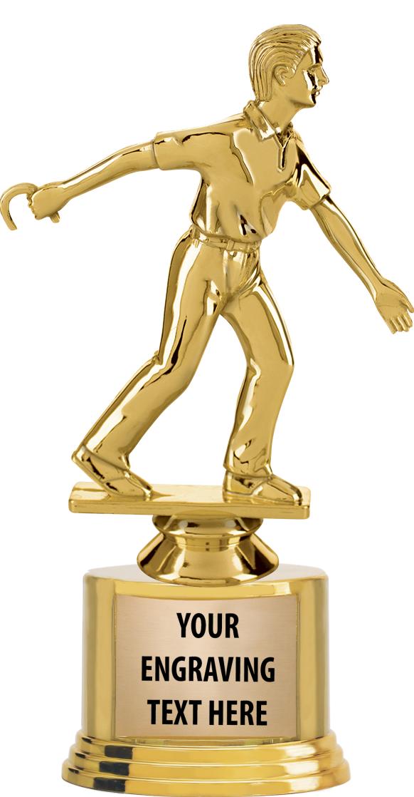 7" TROPHY ON ROUND GOLD BASE