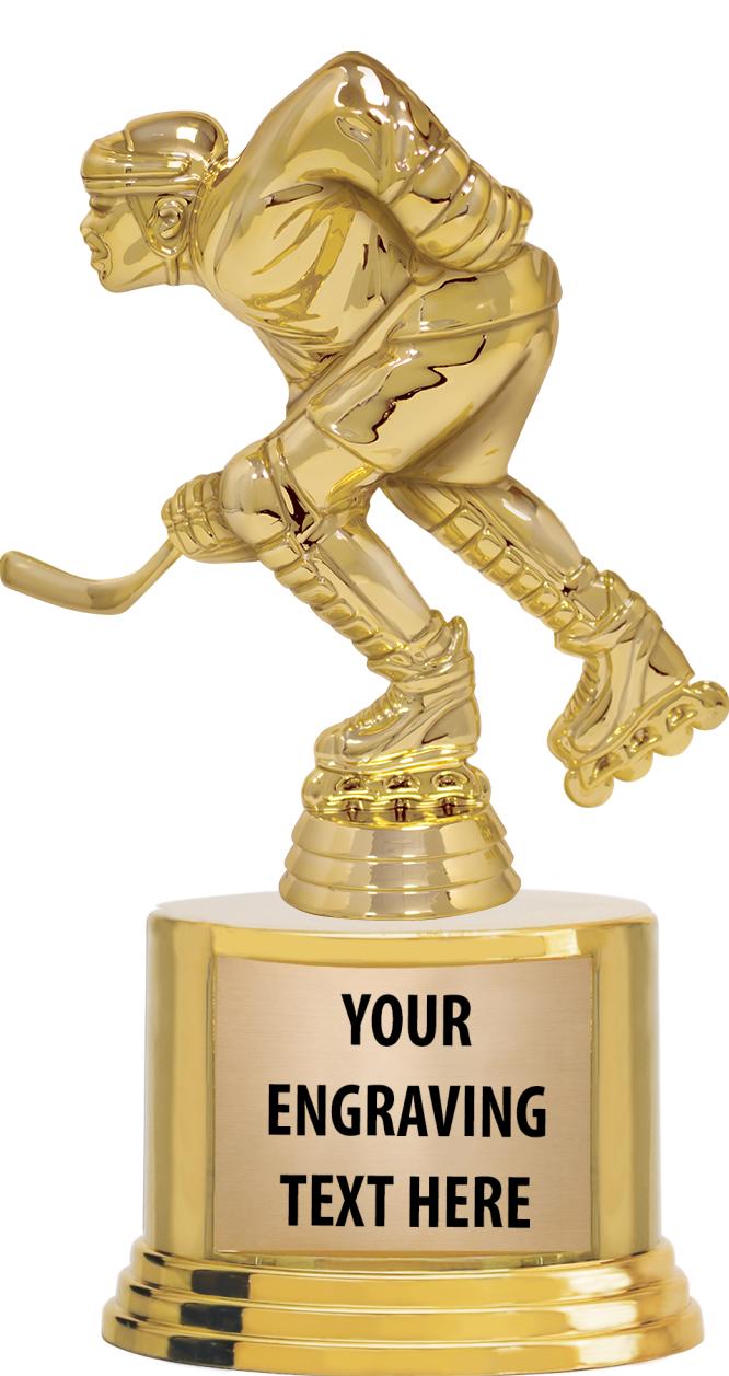 7" TROPHY ON ROUND GOLD BASE