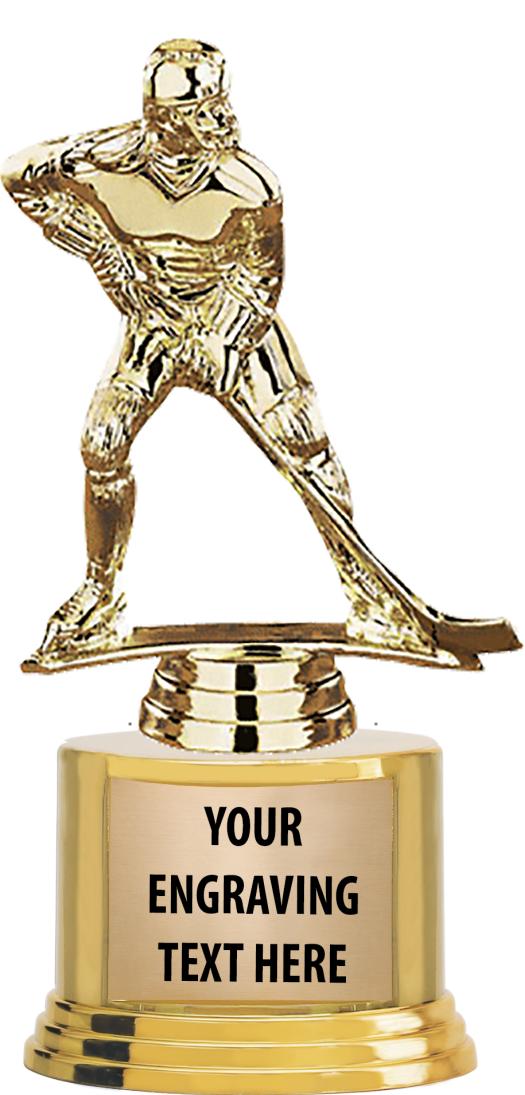 7" TROPHY ON ROUND GOLD BASE