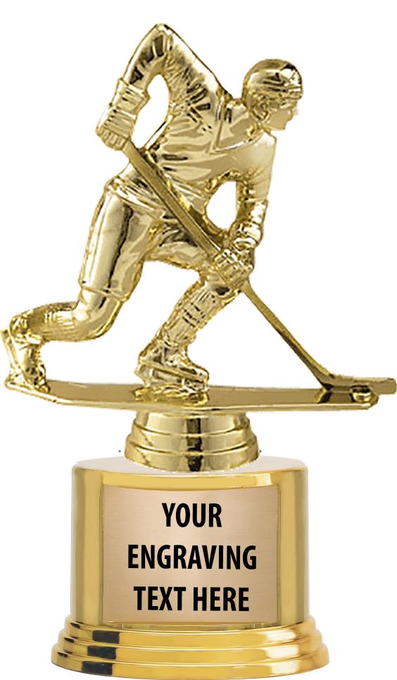 7" TROPHY ON ROUND GOLD BASE