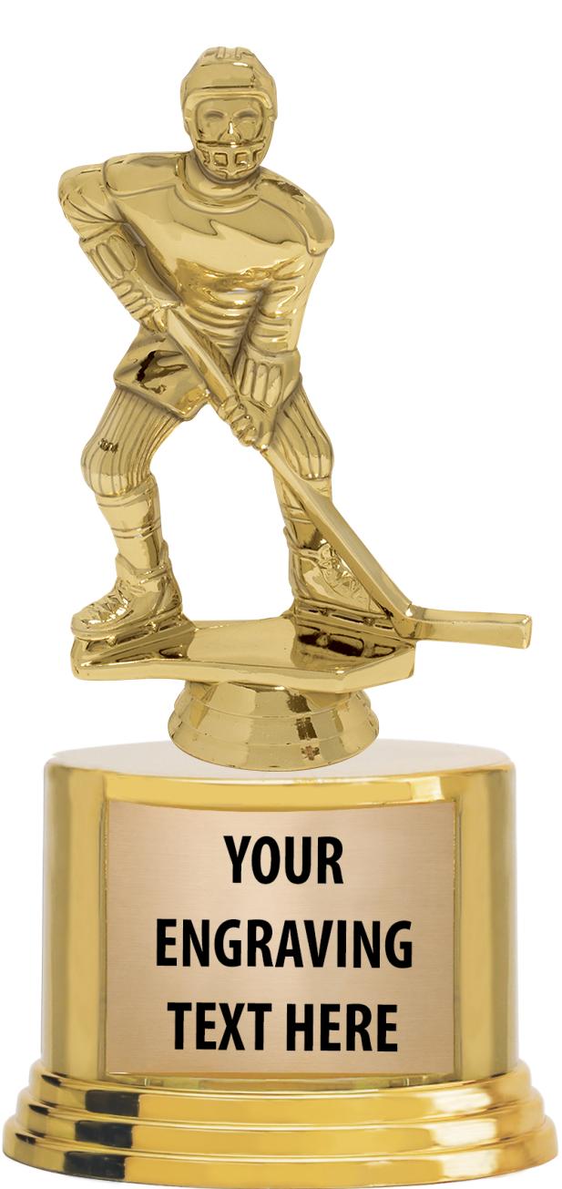 7" TROPHY ON ROUND GOLD BASE