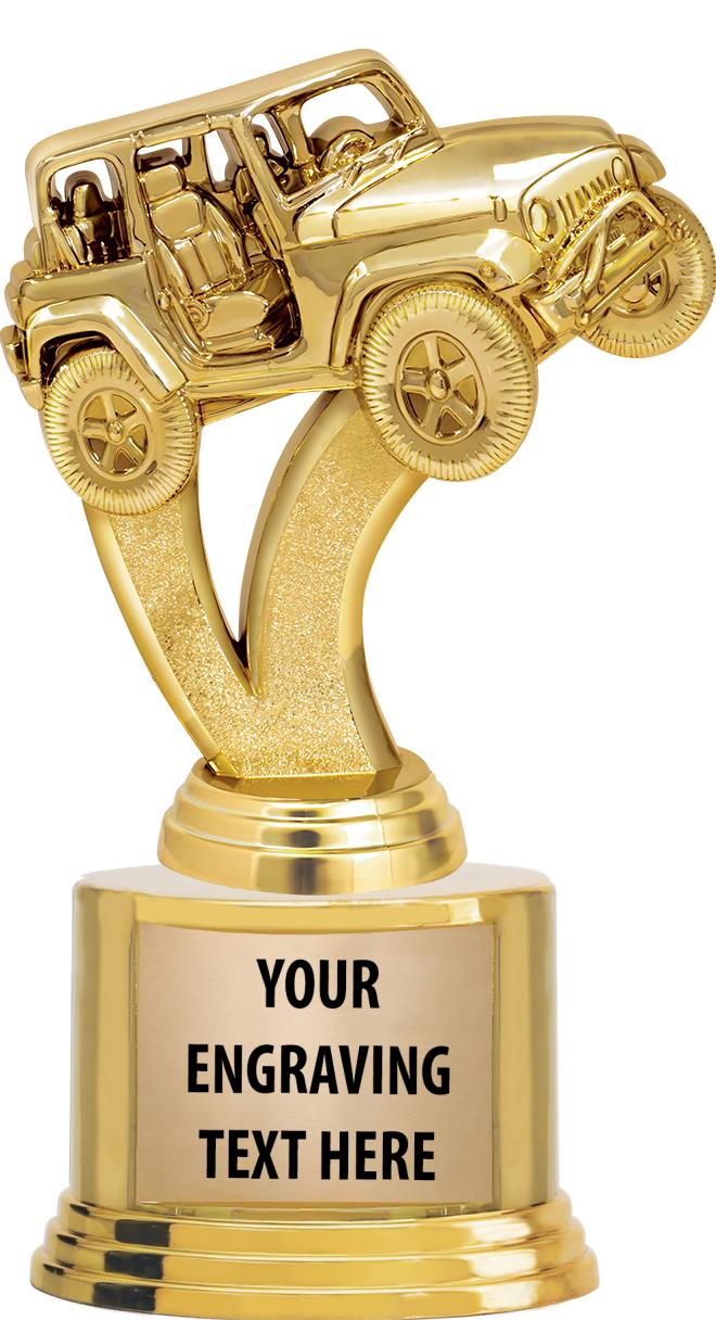 7" TROPHY ON ROUND GOLD BASE