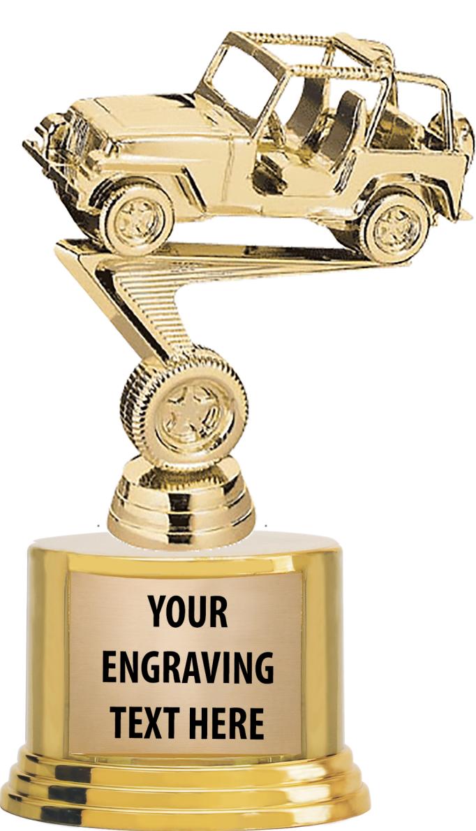 7" TROPHY ON ROUND GOLD BASE