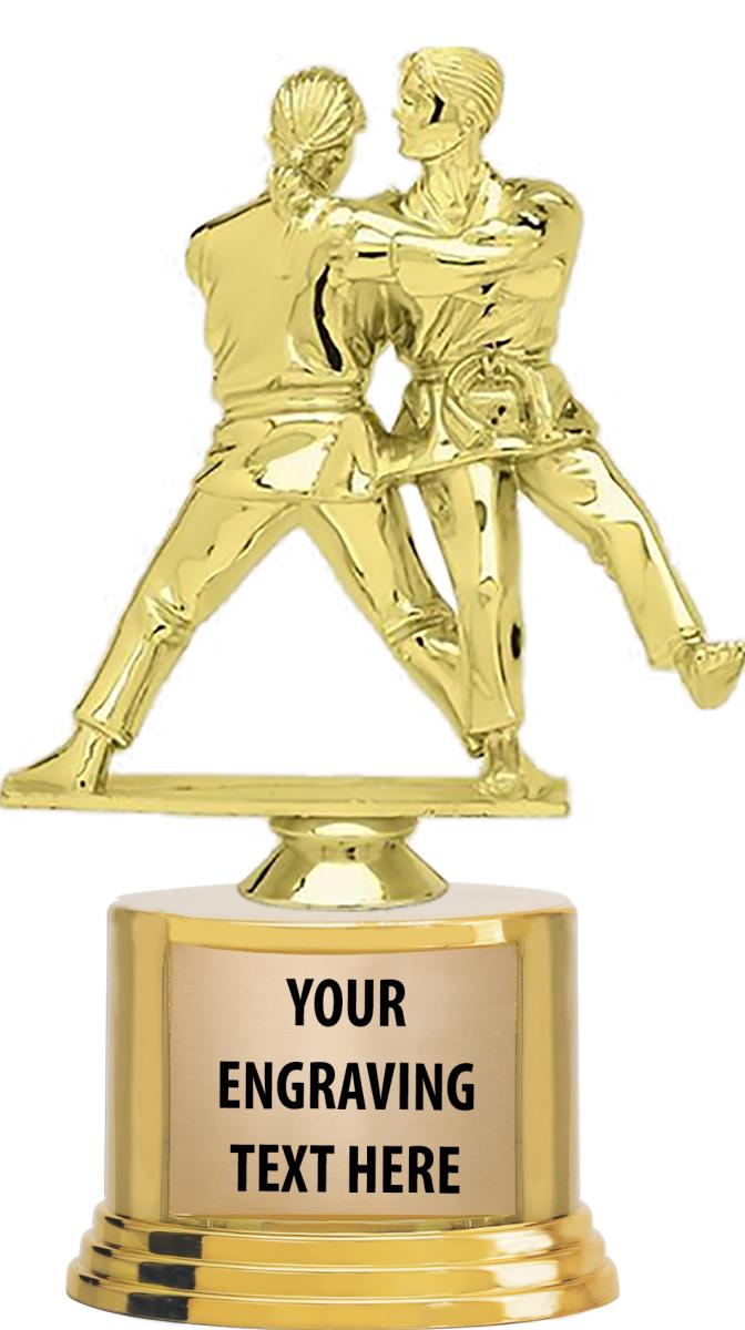 7" TROPHY ON ROUND GOLD BASE