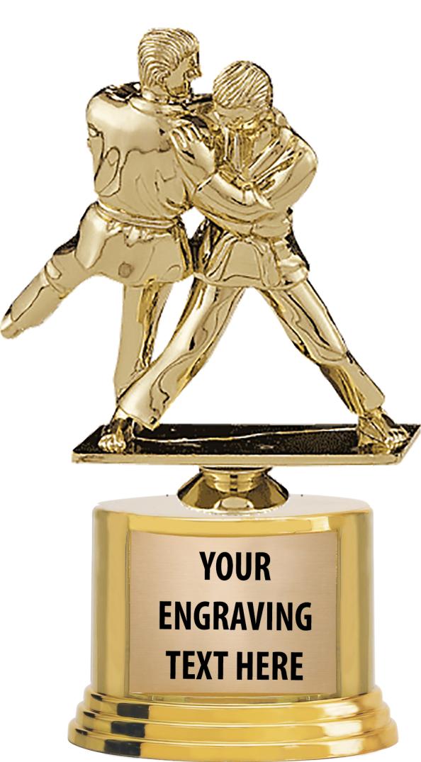 7" TROPHY ON ROUND GOLD BASE