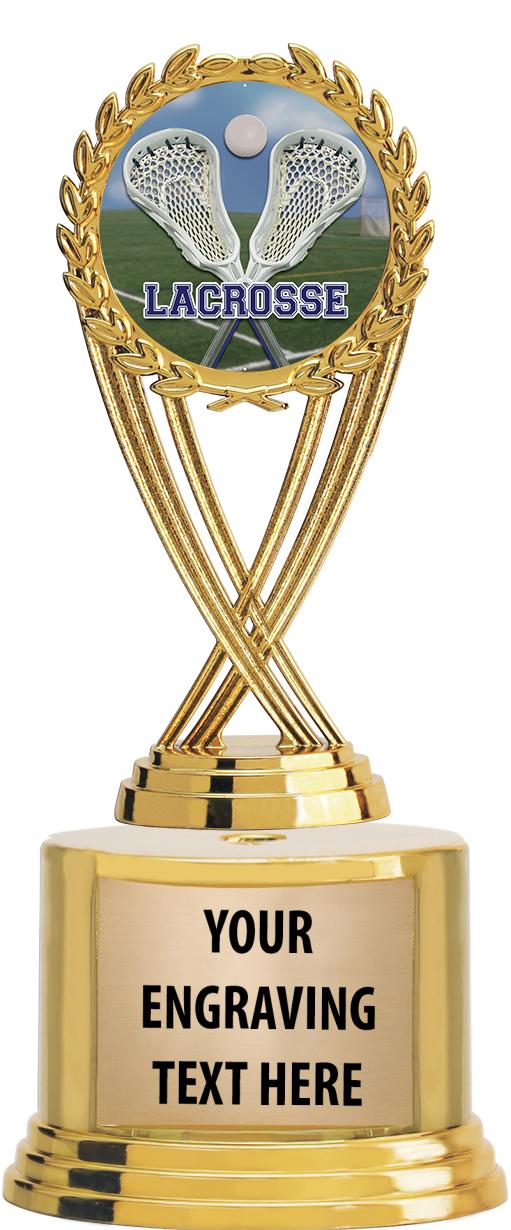 7" TROPHY ON ROUND GOLD BASE