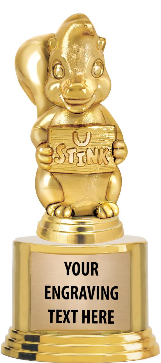 7" TROPHY ON ROUND GOLD BASE