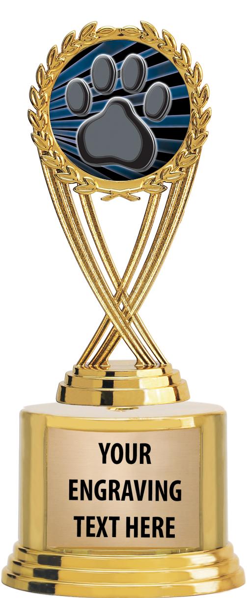 7" TROPHY ON ROUND GOLD BASE