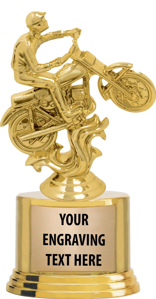 7" TROPHY ON ROUND GOLD BASE