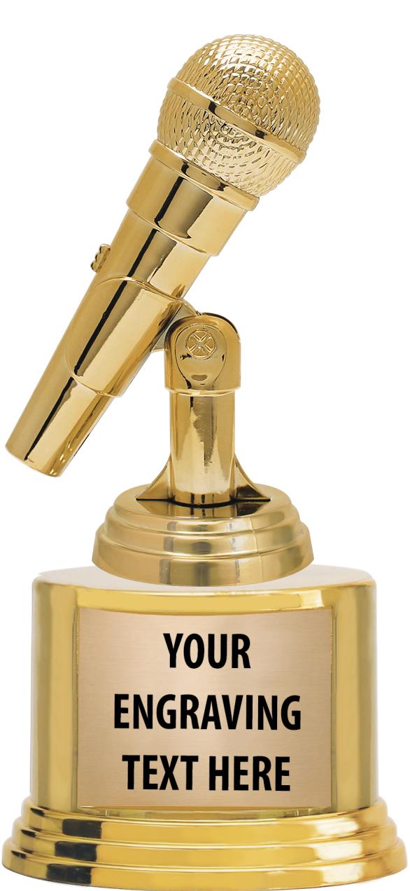 7" TROPHY ON ROUND GOLD BASE