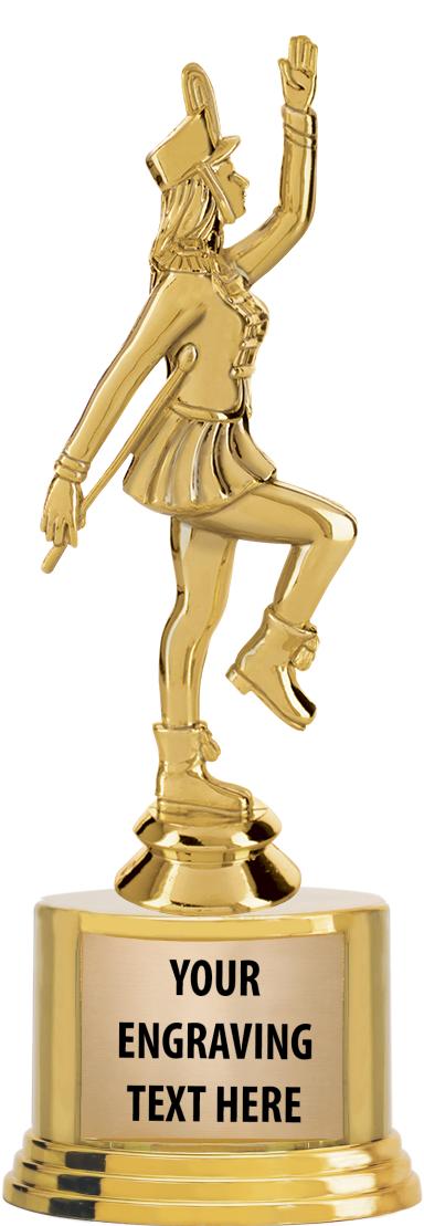 7" TROPHY ON ROUND GOLD BASE