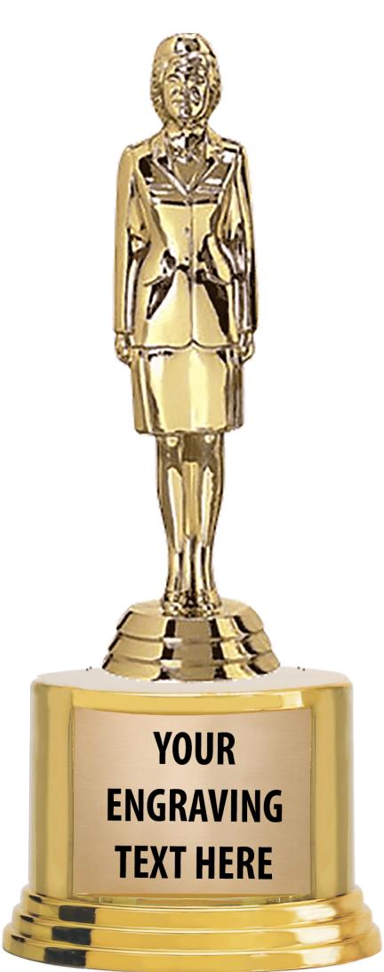 7" TROPHY ON ROUND GOLD BASE