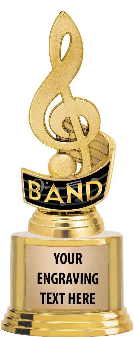 7" TROPHY ON ROUND GOLD BASE