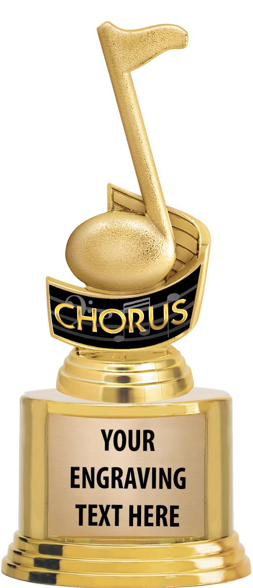 7" TROPHY ON ROUND GOLD BASE