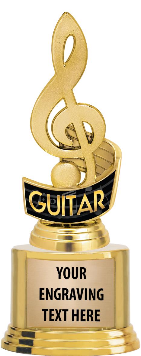 7" TROPHY ON ROUND GOLD BASE