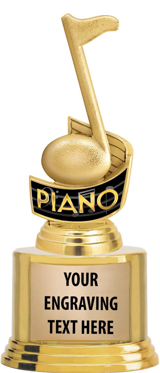 7" TROPHY ON ROUND GOLD BASE