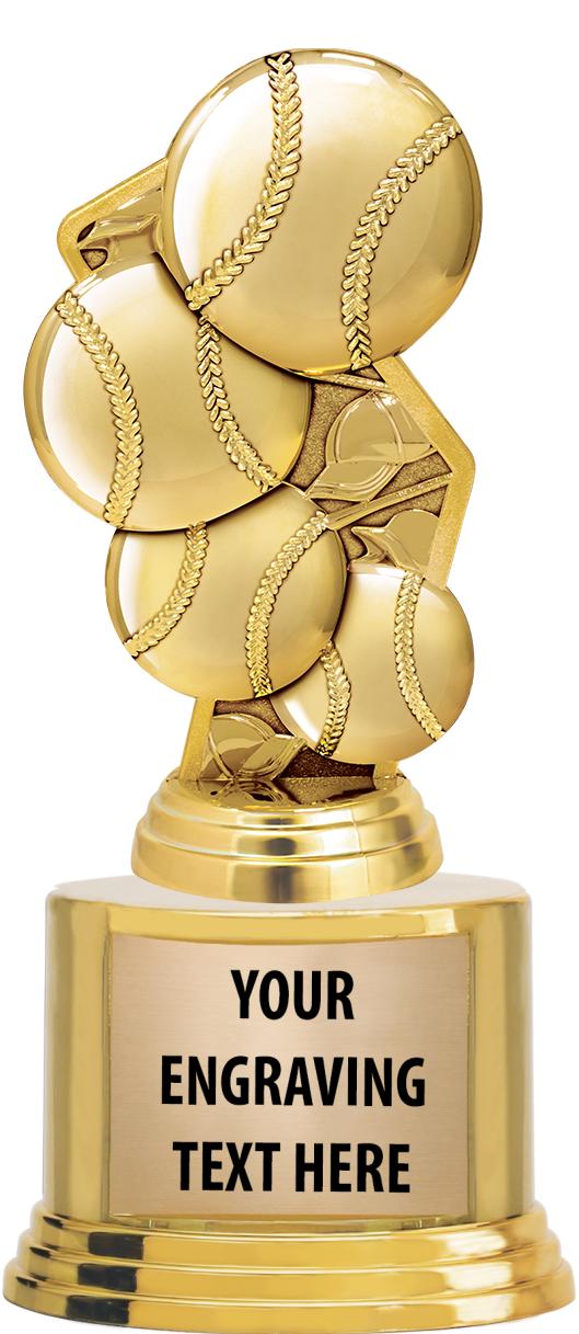 7" TROPHY ON ROUND GOLD BASE