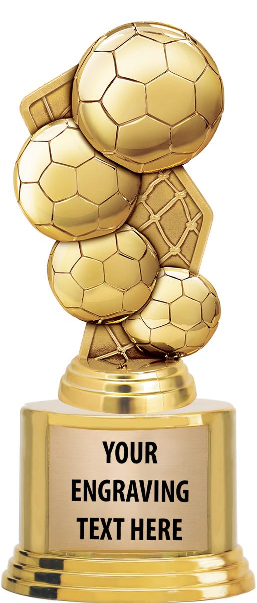 7" TROPHY ON ROUND GOLD BASE