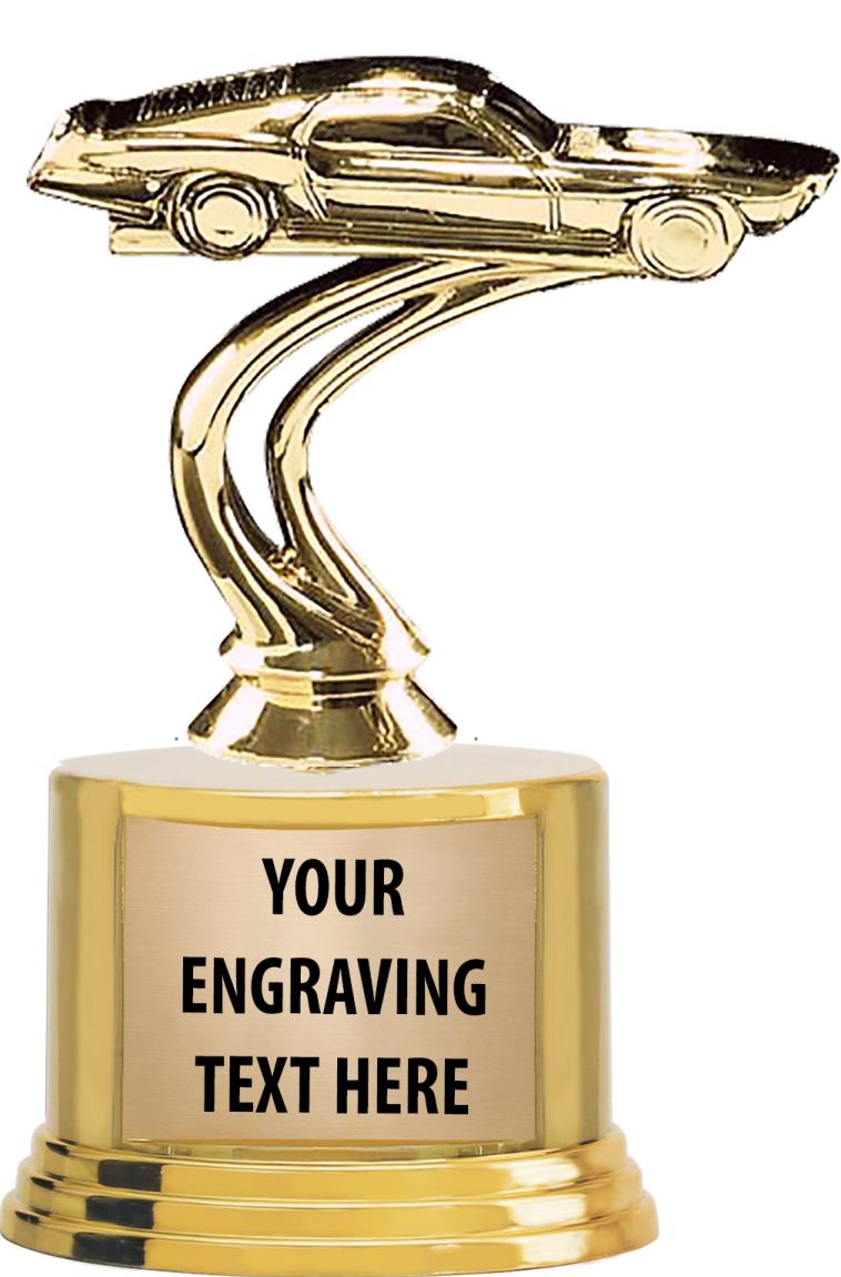 7" TROPHY ON ROUND GOLD BASE