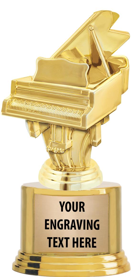 7" TROPHY ON ROUND GOLD BASE