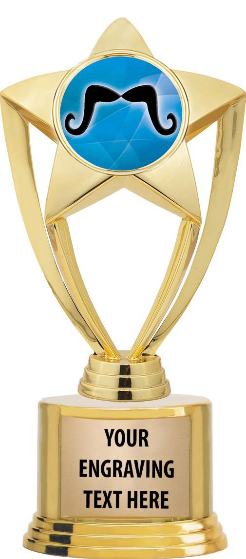 7" TROPHY ON ROUND GOLD BASE