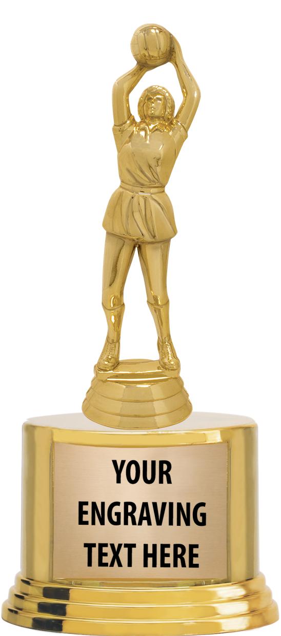 7" TROPHY ON ROUND GOLD BASE