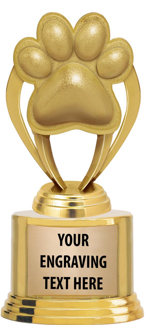 7" TROPHY ON ROUND GOLD BASE