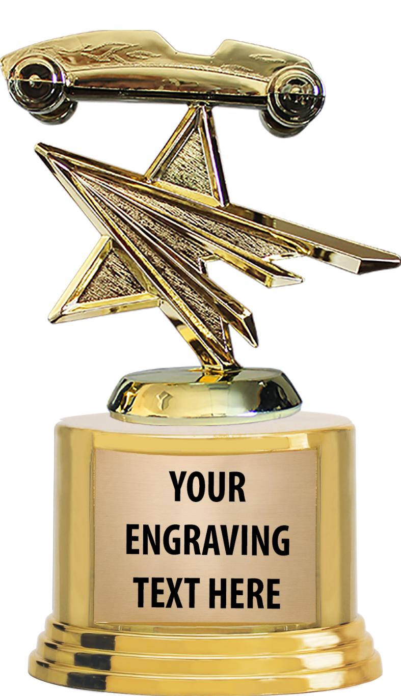 7" TROPHY ON ROUND GOLD BASE