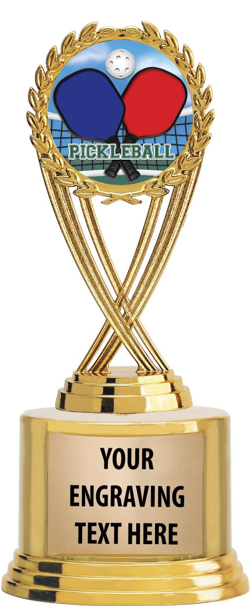 7" TROPHY ON ROUND GOLD BASE