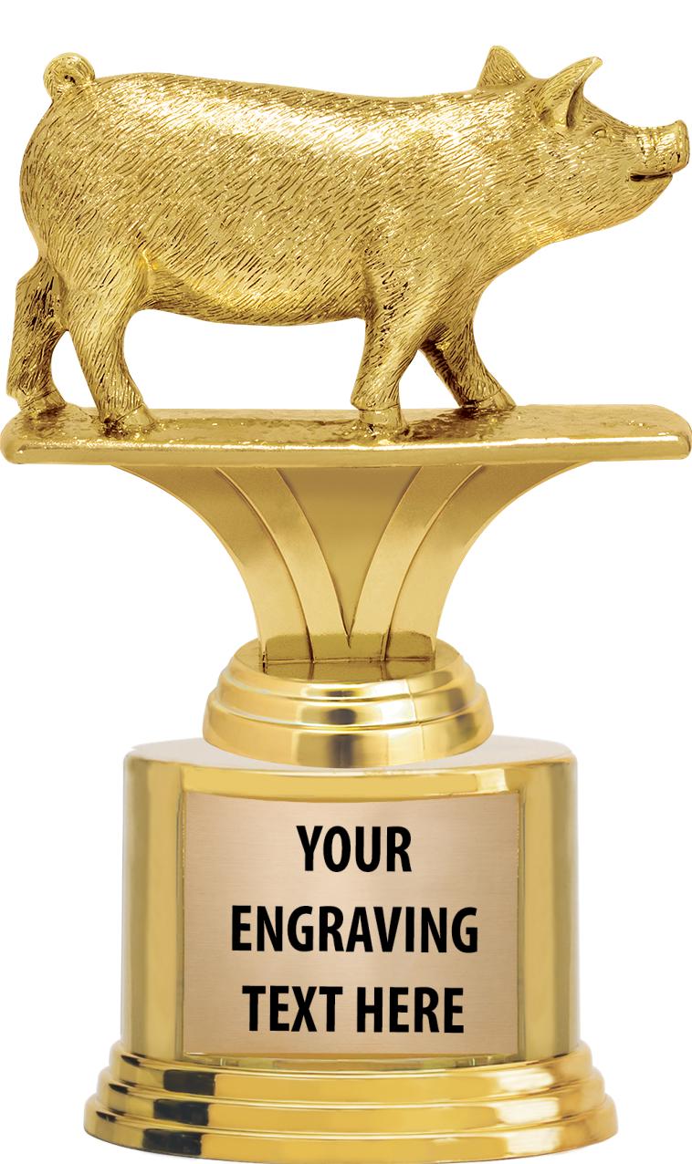 7" TROPHY ON ROUND GOLD BASE