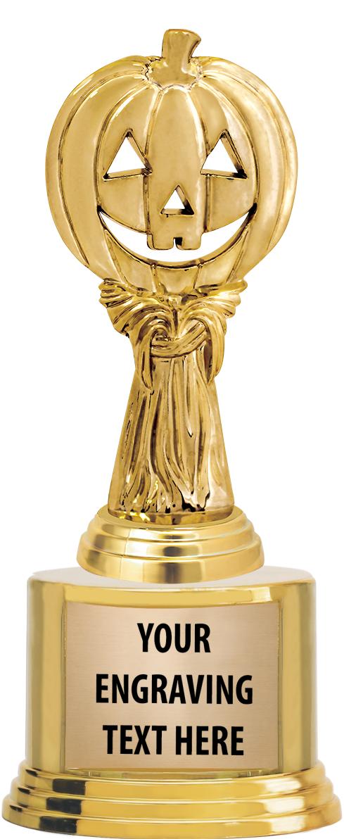 7" TROPHY ON ROUND GOLD BASE