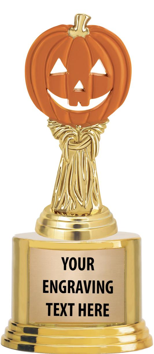 7" TROPHY ON ROUND GOLD BASE