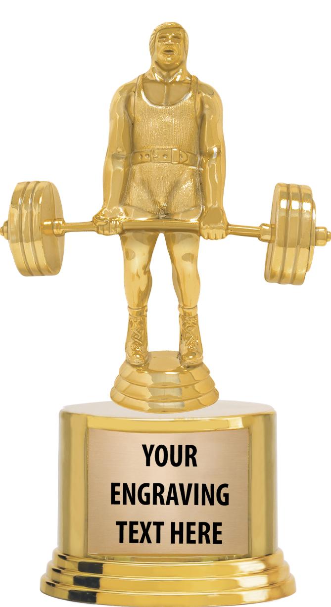 7" TROPHY ON ROUND GOLD BASE