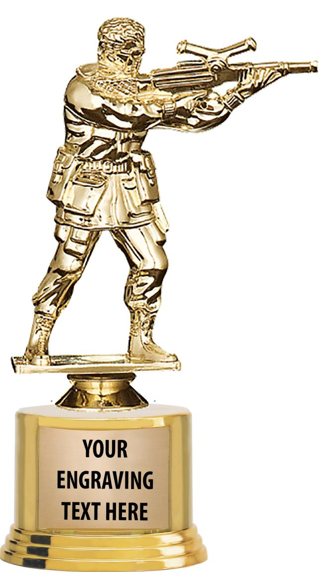 7" TROPHY ON ROUND GOLD BASE