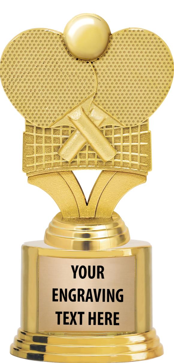 7" TROPHY ON ROUND GOLD BASE