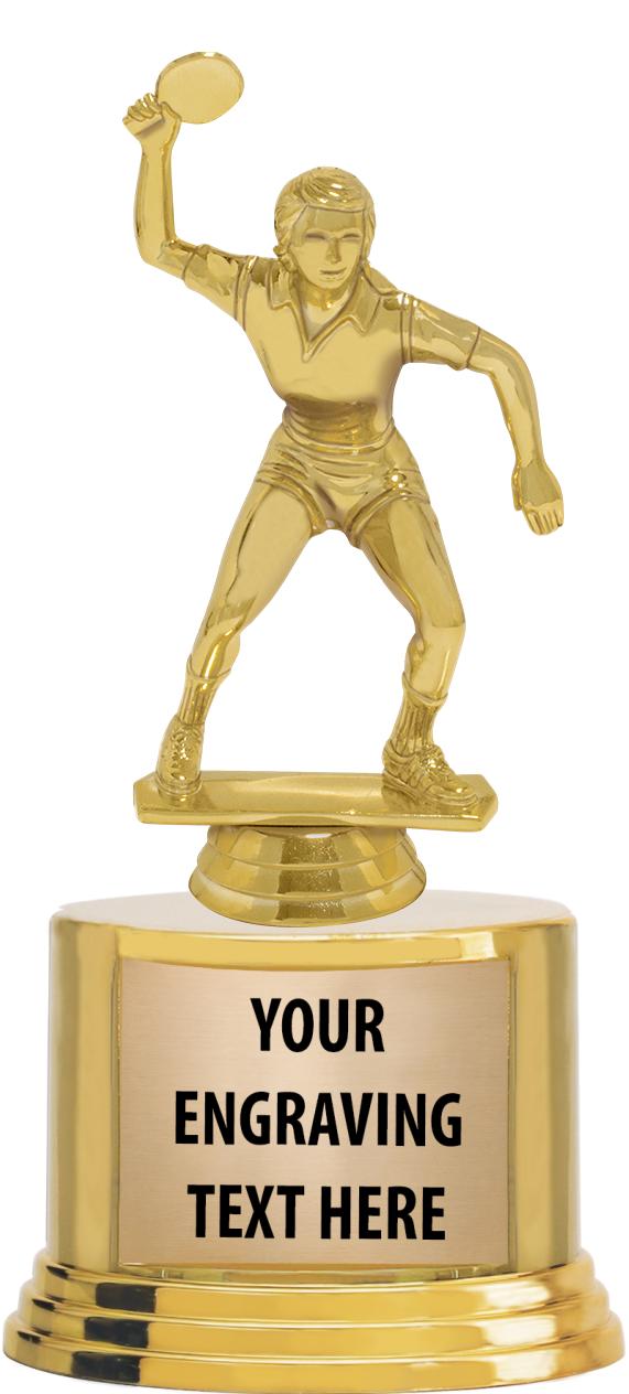 7" TROPHY ON ROUND GOLD BASE