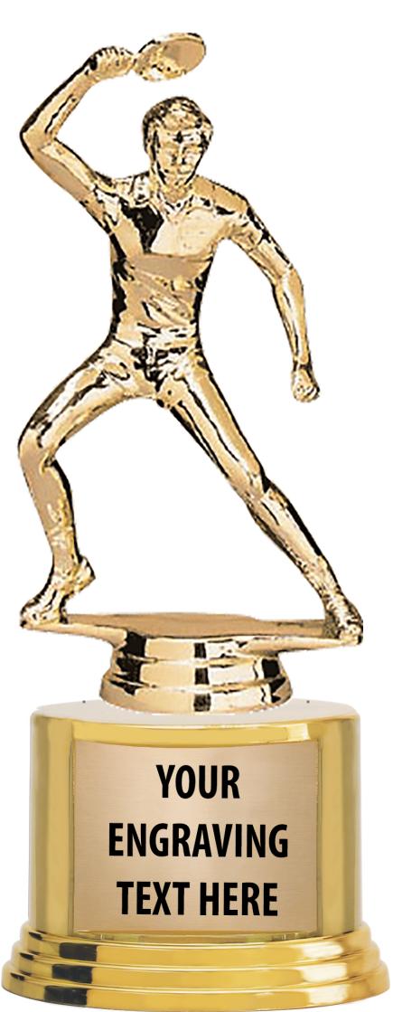 7" TROPHY ON ROUND GOLD BASE