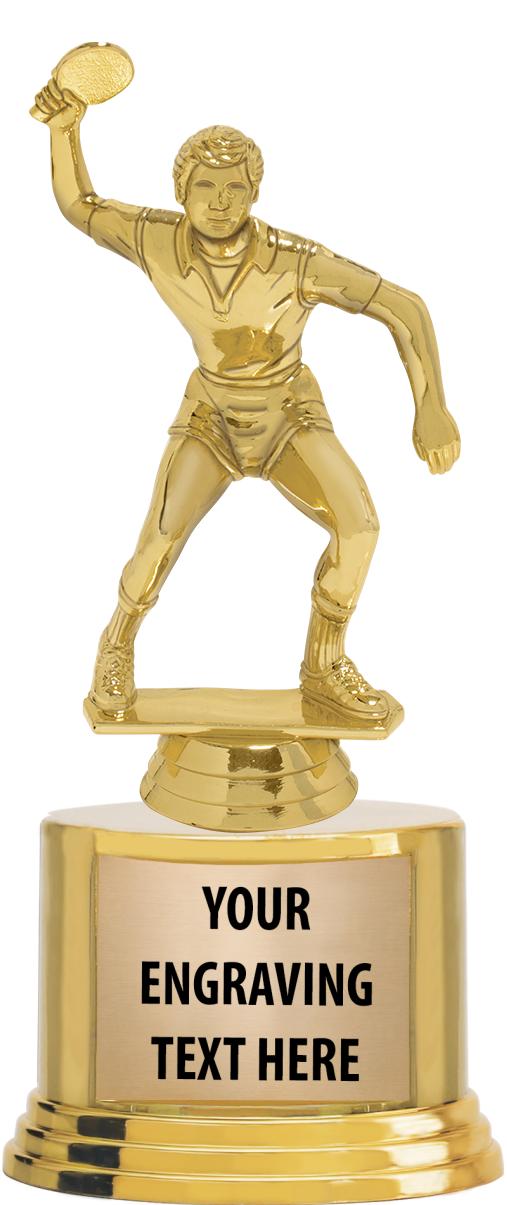 7" TROPHY ON ROUND GOLD BASE