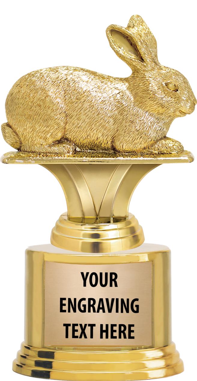 7" TROPHY ON ROUND GOLD BASE