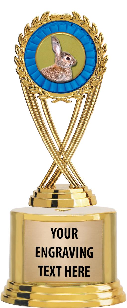 7" TROPHY ON ROUND GOLD BASE