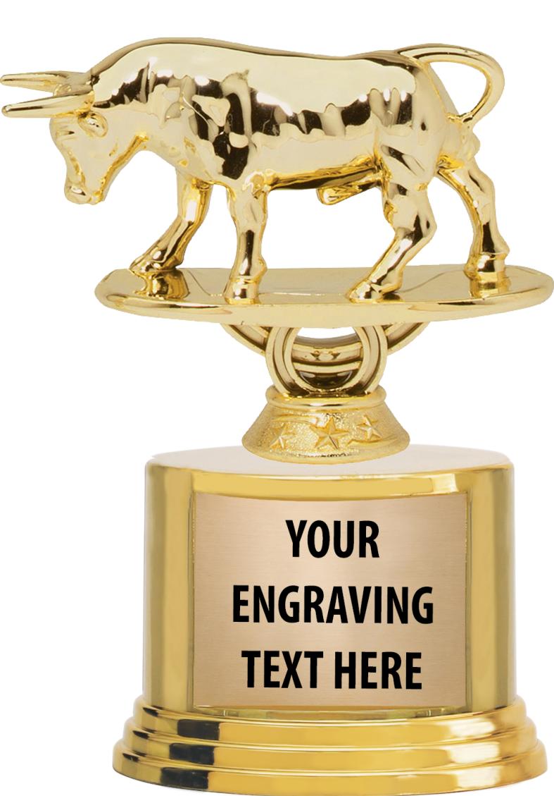 7" TROPHY ON ROUND GOLD BASE